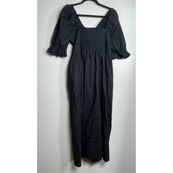 HILL HOUSE The Ophelia Nap Dress Size XXL Black Minimalist Midi Casual Cotton - Picture 6 of 11